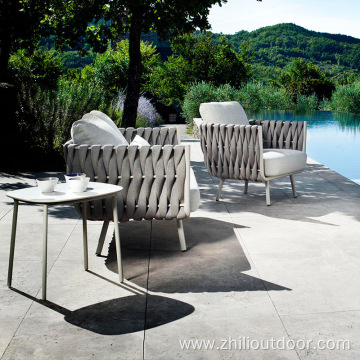 Outdoor Sectional Aluminum Rope Wicker Garden Chair Sofa Set